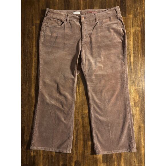 Pilcro Women’s 18W  40 x 27 Corduroy Pant Yaya Mid Rise Crop Flare Taupe Brown - Picture 5 of 16